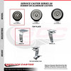 Service Caster 4 Inch Rubber on Aluminum Caster Set with Ball Bearings 2 Brakes 2 Rigid SCC-20S420-RAB-TLB-2-R-2